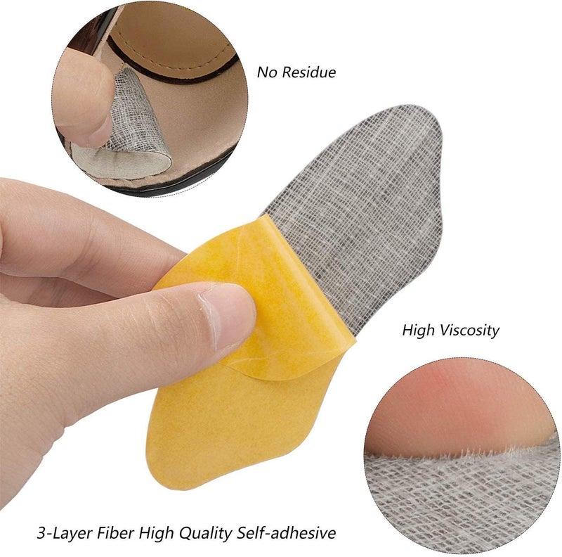 Riootlnm Heel Pads for Shoe That are Too Big, Inserts for Women, Heel Grips for Womens Mens, Protectors Cushion Liners for Blisters Loose Shoes, Comfort Fillers (6PairsBeigeBlack) - Image 3
